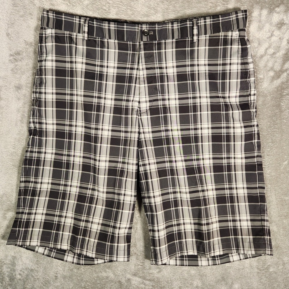 Slazenger Shorts‎ Men's 38 Plaid Black White Gray Golf